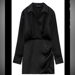 Zara long sleeve silk dress. Brand new never worn!